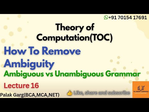 Ambiguous vs Unambiguous Grammar | How to Remove Ambiguity | TOC #ugcnet #gate #toc #computerscience