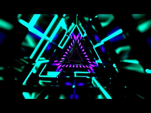 🔷 4K Screensaver – Blue & Purple Neon Triangular Tunnel with Futuristic Depth (No Sound)