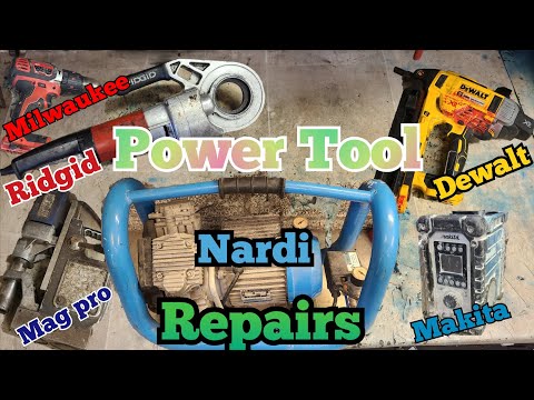 Repairing Powertools in the workshop, Ridgid, Makita, Dewalt, Milwaukee, Nardi ,MagPro tools