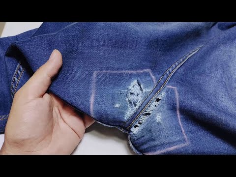 The perfect solution to repair holes in jeans between the legs in an incredible and magical way