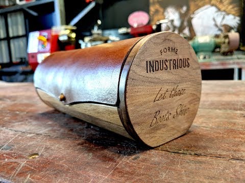 Leather and Wood Shoe Polish Case - Forme Industrious