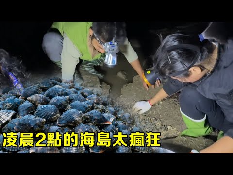 凌晨2點的海島太瘋狂！滿地辣螺、螃蟹、海鰻，小漁抓到手軟直呼過癮【漁小仙】