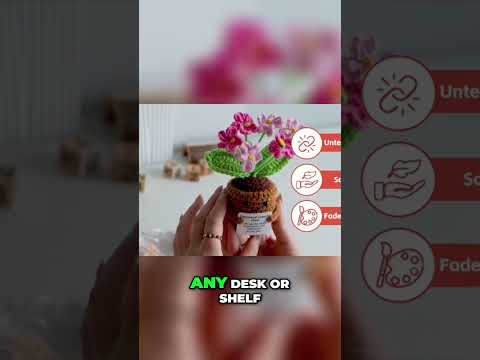 Handmade Crochet Flower: Adorable Desk Decor Under $10! #shorts