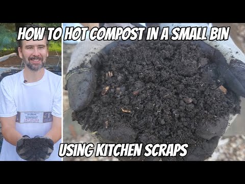 How to HOT COMPOST in a SMALL BIN using KITCHEN SCRAPS
