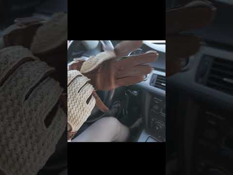 Women's crochet driving gloves camel  #handupgloves #hungant #leathergloves