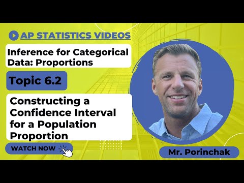 AP Statistics: Topic 6.2 Constructing a Confidence Interval for a Population Proportion