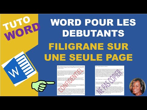 Insérer un filigrane sur une seule page d'un document Word
