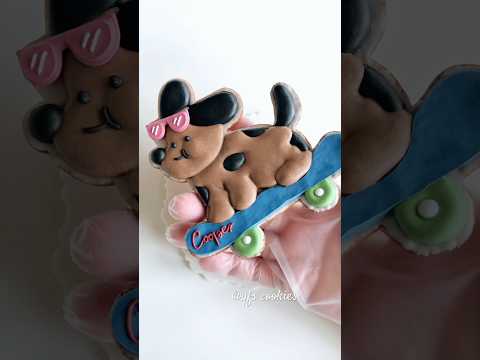 🐶Cute puppy cookie decorating with royal icing #cookiedecorating #satisfying #puppy