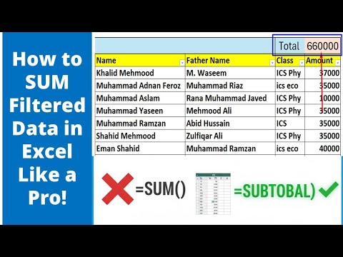 How to SUM Filtered Data in Excel Like a Pro! | Easy SUM Function Trick