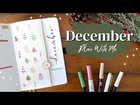 PLAN WITH ME!🌲December Bullet Journal Set Up | Cozy Christmas Trees