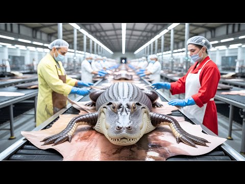 Inside the Alligator Leather Factory | From Alligator Skin to Luxury $50,000 Bag ( Full Process)