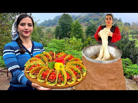 Cooking homemade tacos with minced meat without an oven