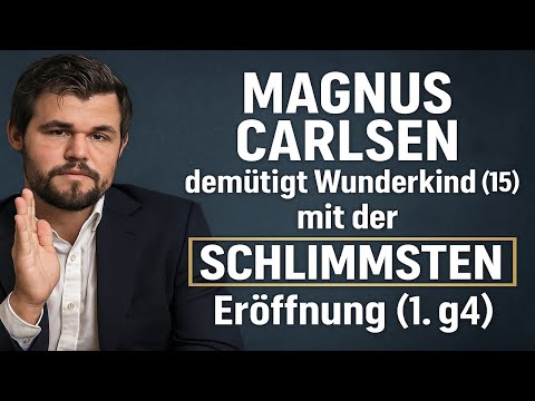 Magnus Carlsen demütigt Wunderkind (15) mit der SCHLIMMSTEN Eröffnung (1. g4)!