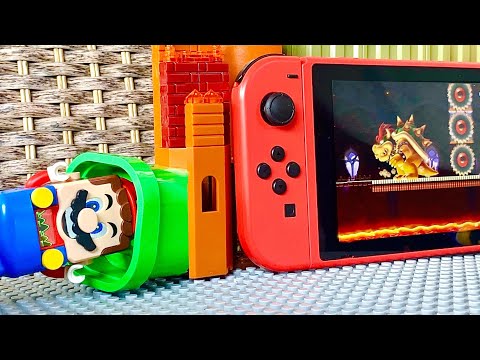 Lego Mario enters the Nintendo Switch  - Bowser's Castle to save Princess Peach! #legomario