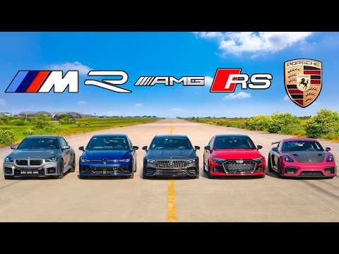 BMW M2 baru v GT4 RS v A45 v RS3 v Golf R: DRAG RACE