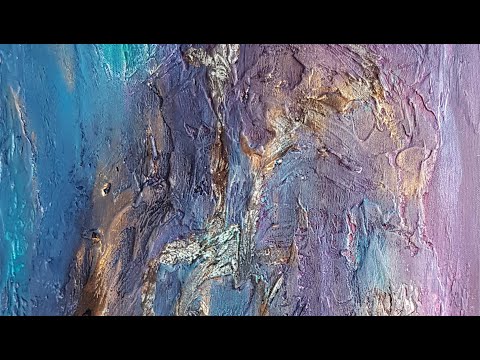 49 - TABLEAU ABSTRAIT AVEC RELIEF ET EFFET ROUILLE  par Corinne BARDOU