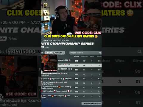 Clix GOES OFF on all of his haters 😳