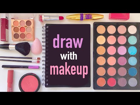 drawing with makeup ♡ designing an aesthetic character 🌸🌱✨