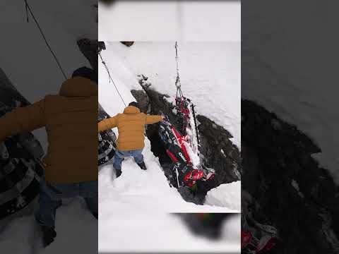 Rescuing a Snowmobile That Fell Into a Crevasse 😳