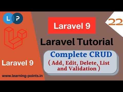 ADD, EDIT, DELETE, LIST using Laravel | Laravel CRUD Operation | Laravel 9 | Learning Points