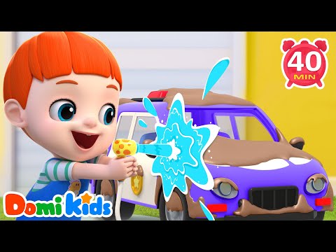 清洗彩色汽車🚗🌈｜寶寶一起洗小車｜交通工具認知｜色彩啟蒙遊戲｜親子互動兒歌🎶｜寶貝多米