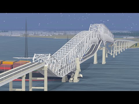 Baltimore Bridge Collapse Simulation 2024, Francis Scott Key Bridge