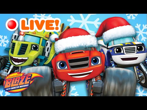 🔴 LIVE: Blaze Rescues the Holidays! w/ AJ & Santa Claus! 🎅 | Blaze and the Monster Machines