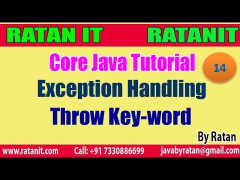 Core Java Tutorial || Exception Handling || video-14 || Throw keyword  || By Ratan Sir