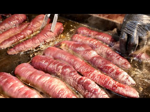 “주말엔 10분이면 다 팔린다는 돼지부속?“ 새벽부터 초벌만 3시간! 잡내없는 돼지고기 무한리필 부속고기 korean street food