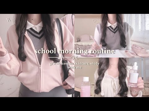 vlog ˚ʚ♡ɞ˚ school morning routine 🏫💕 { 6am, korean skincare, study with me }