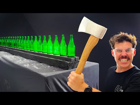 How Many Beer Bottles Stops A Throwing Axe?