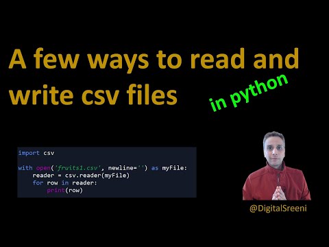 31 - A few ways to read and write csv files in Python