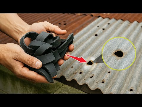 How To Fix a Leaking Roof Fast! Old Tyre Rubber Secret Use Tricks You Won't Believe It!