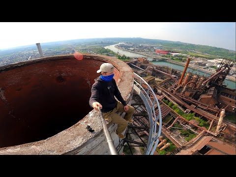Abandoned chimney climb 80m+