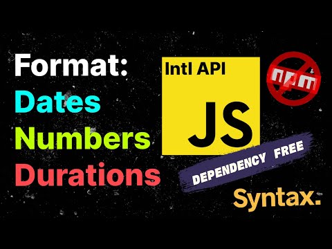 JS Intl API Examples - Dependency Free Formatting