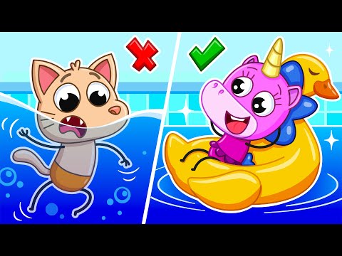 Правила безпеки в басейні | Літні ігри на воді & Найкращі мультфільми 🏊🤔 | Крихітка Мімі🦄