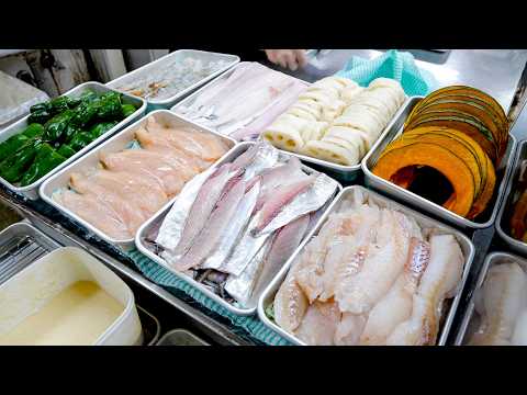 Tempura restaurant run by a fishmonger on the roadside丨Japanese Street Food