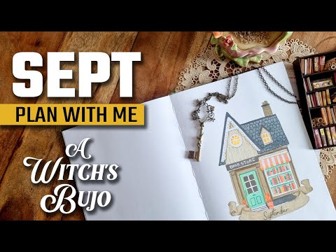 PLAN WITH ME : Cozy Fall Bookstore 📖 September 2025 - Bullet Journal - Bujo