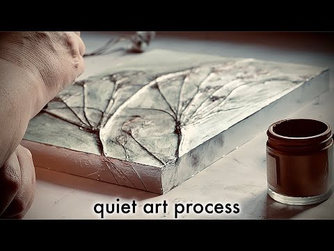 Creating Botanical Wall Art on Panels - Calm Art Process #relaxing #asmrart