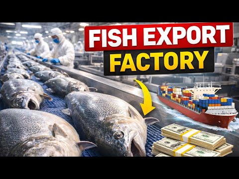 Millions of Fish Processed Every Day - Modern Fish Export Factory Production Line