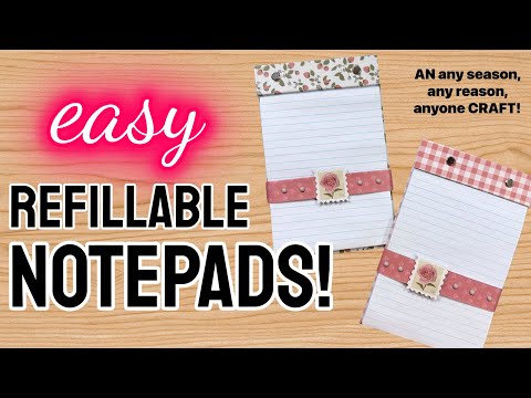 MAKE IN MINUTES!  Very Cheap To Make!  REFILLABLE NOTEPAD DIY