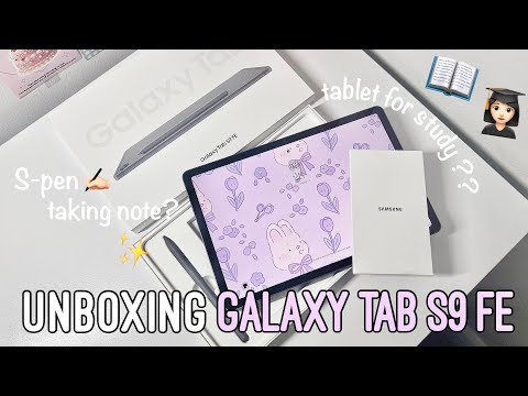 Samsung Galaxy Tab S9 FE 🎀, unboxing + accessories 💌, 128GB grey color 📸