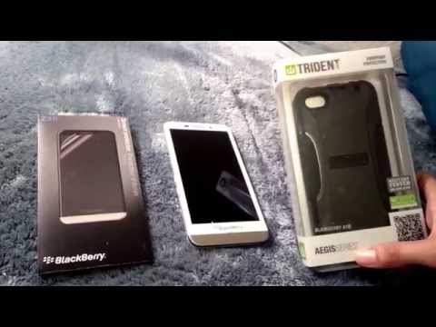 White BlackBerry Z30 Trident Aegis Case/ Screen Guards (Unboxing quick look!)