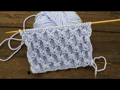 Объёмный рисунок спицами спицами 🌼 Free knitting pattern