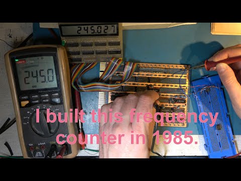 A frequency counter project built from TTL chips in 1985.