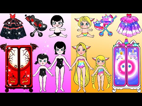 Học Làm Búp Bê Giấy - Rapunzel và Mavis Trang Trí Lâu Đài - Câu Chuyện Của Barbie