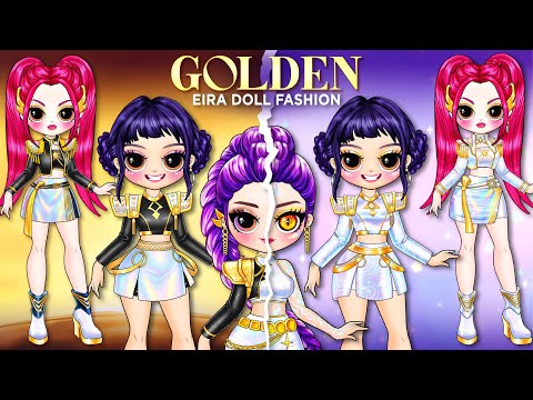 K-Pop Demon Hunters | Huntrix Glow Up in GOLDEN Stage Outfits! | Best DIY Fashion Paper Dolls