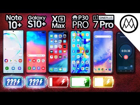 Samsung Note 10 Plus vs S10 Plus / iPhone XS Max / P30 Pro / OnePlus 7 Pro Battery Life DRAIN TEST