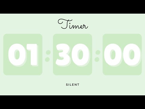 ☘️ 1 Hour 30 Minutes Silent Timer with Cute Ending Alarm | Pastel Green Timer