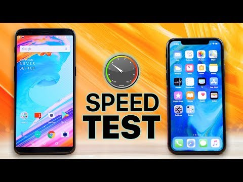 OnePlus 5T vs iPhone X SPEED Test!